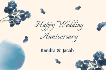 Free Happy Wedding Anniversary Card Template to Edit Online