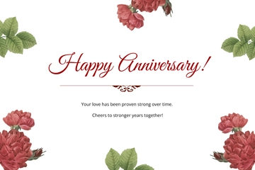 Free Marriage Anniversary Card Template to Edit Online