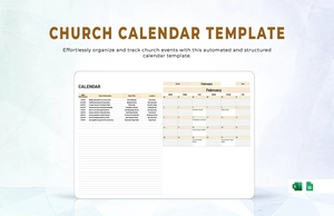 Church Calendar Template Church Calendar Template