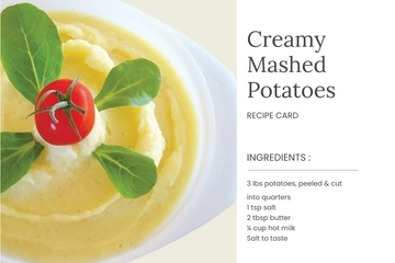 Free Standard Recipe Card Template to Edit Online