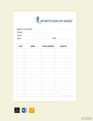 Sports Sign Up Sheet Template Sports Sign Up Sheet Template