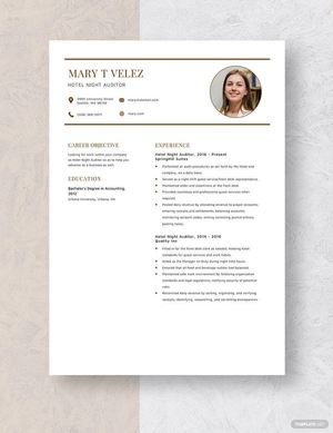 Hotel Night Auditor Resume