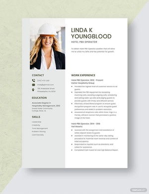 Hotel PBX Operator Resume