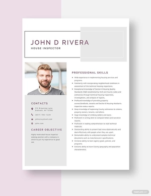 House Inspector Resume