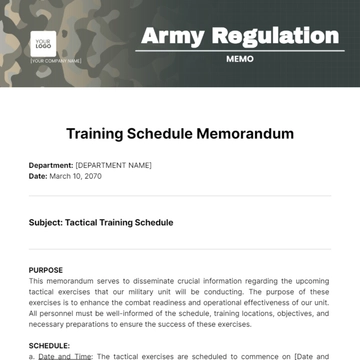 Free Army Regulation Memo Template to Edit Online