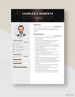 HRIS Manager Resume
