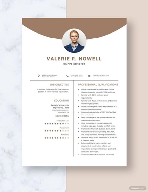 Oil Pipe Inspector Resume