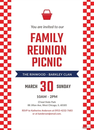Family Reunion Picnic Invitation Template