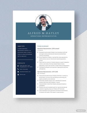Operations Representative Resume