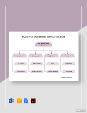 Financial Operations Organizational Chart Template
