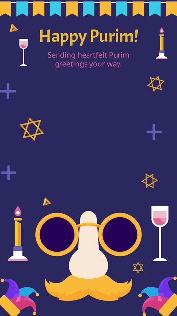 Free Purim Snapchat Geofilter Template to Edit Online