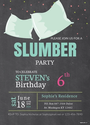 Slumber Party Invitation Template