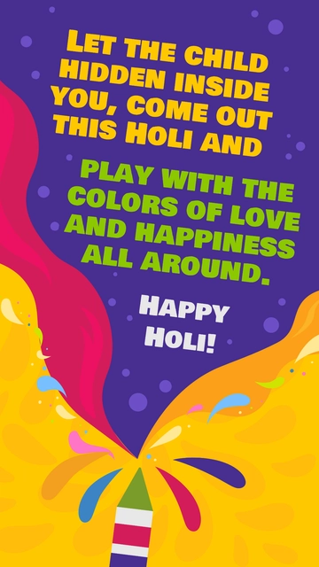 Free Holi Quote Template to Edit Online