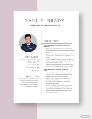 Operations Support Coordinator Resume