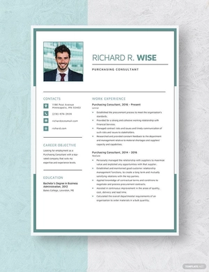 Purchasing Consultant Resume