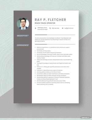 Reach Truck Operator Resume