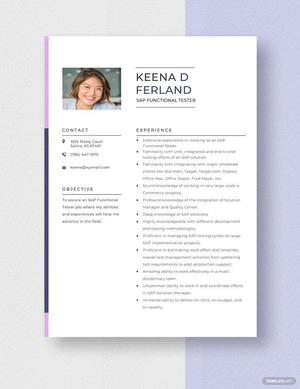 SAP Functional Tester Resume