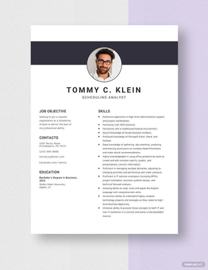 Scheduling Analyst Resume
