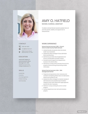 School Clerical Assistant Resume
