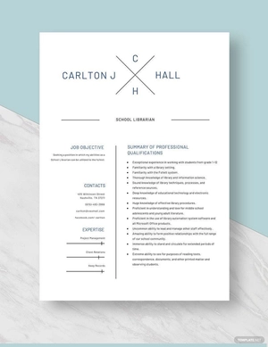 School Librarian Resume