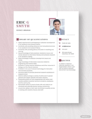 Science Librarian Resume