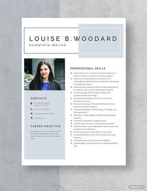 Scientific Writer Resume
