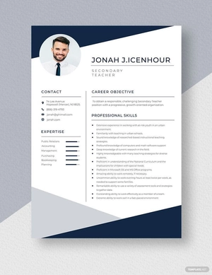 Secondary Teacher Resume