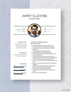 Section Leader Resume