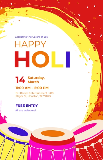 Holi Poster Template - Edit Online & Download