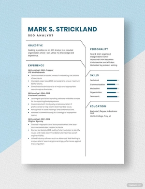 SEO Analyst Resume