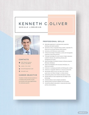 Serials Librarian Resume