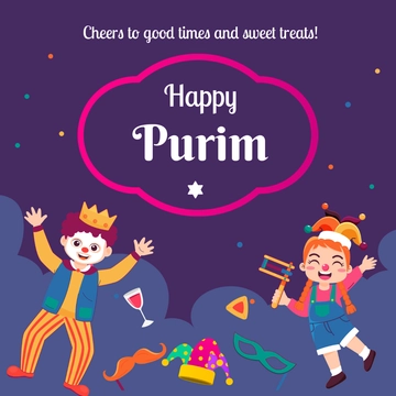 Free Purim WhatsApp Post Template to Edit Online