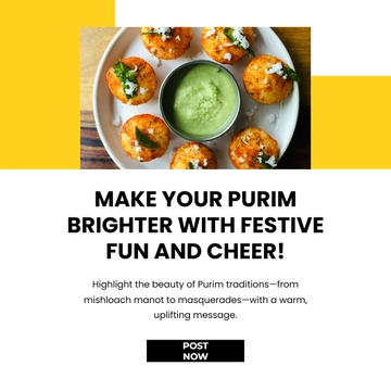 Free Purim Facebook Post Template to Edit Online