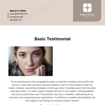 Free Basic Testimonial Template to Edit Online