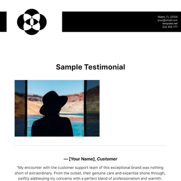 Free Sample Testimonial Template to Edit Online