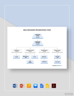 Small Restaurant Organizational Chart Template