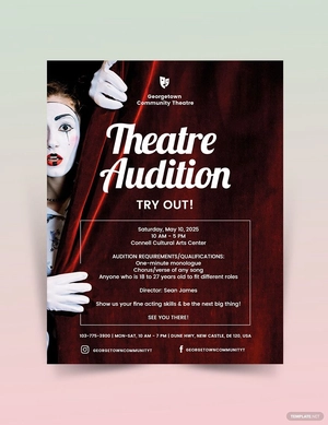 Theatre Audition Flyer Template
