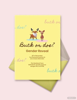 Buck Or Doe Gender Reveal Invitation Template
