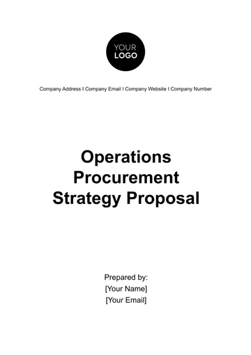 Free Operations Procurement Strategy Proposal Template to Edit Online