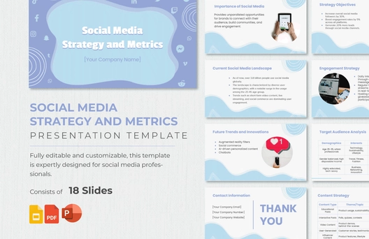 Social Media Strategy and Metrics Presentation Template