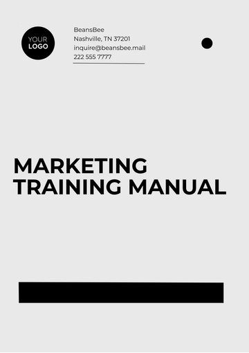Free Marketing Training Manual Template to Edit Online