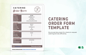 Catering Order Form Template