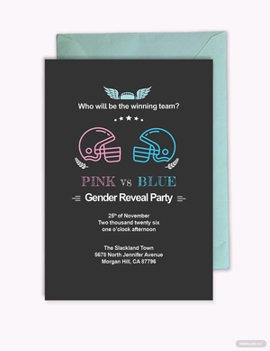 Football Gender Reveal Invite Invitation Template