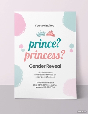 Gender Reveal Prince Or Princess Invitation Template
