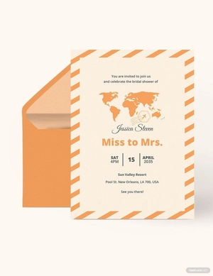 Travel Bridal Shower Invitation Template
