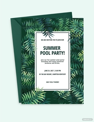 Tropical Leaves Invitation Template