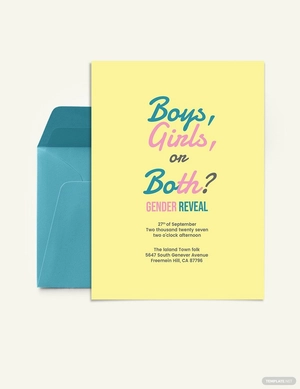 Twin Gender Reveal Invitation Template