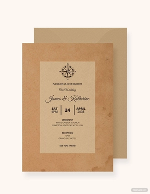Vintage Journey Fall Wedding Invitation Template