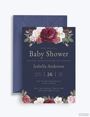 Vintage Roses Shower Invitation Template