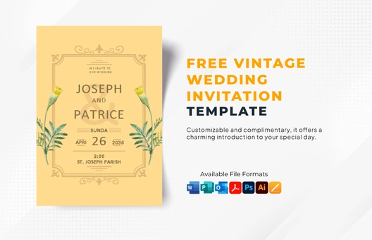 Vintage Wedding Invitation Template